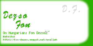 dezso fon business card